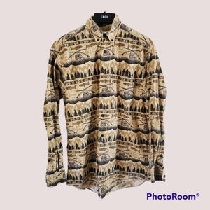 VINTAGE Woolrich Heavy Cotton Flannel Fishing Shirt Long Sleeve Button Down